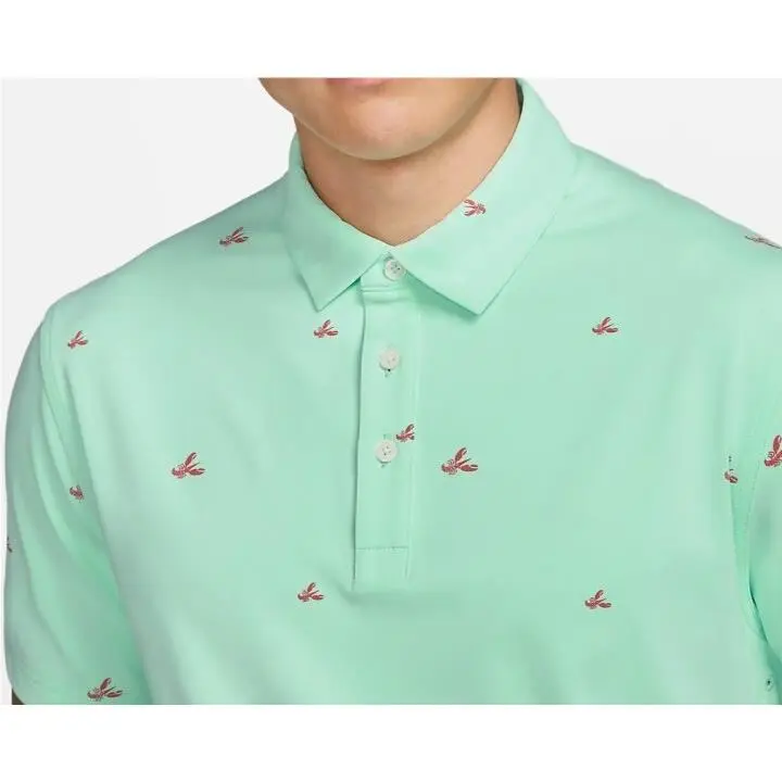 Nike clothing - Dri-Fit Player Lobster Print Polo Shirt - DH0945-379 - Mint Foam (UPC: 195868205558) 3