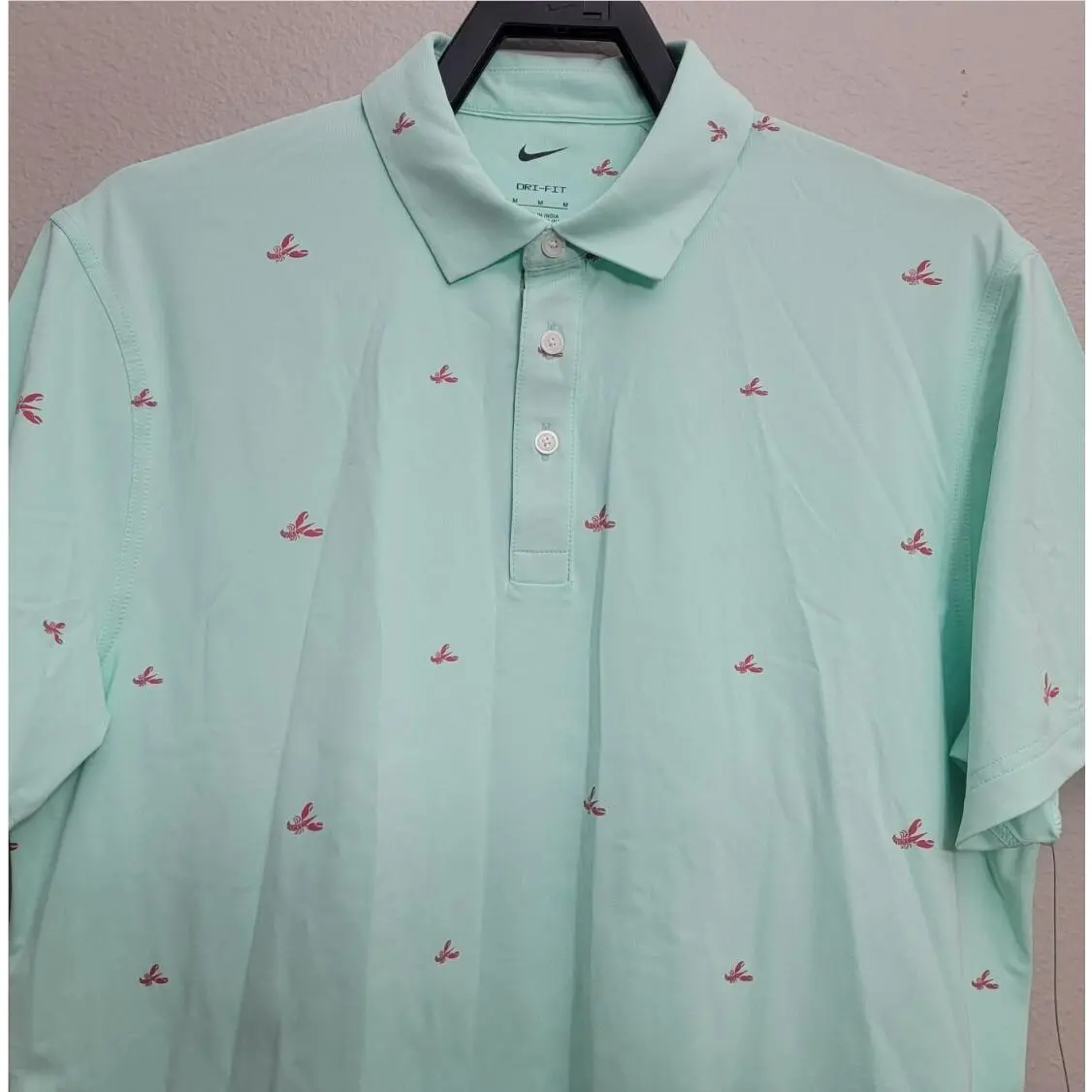 Nike clothing - Dri-Fit Player Lobster Print Polo Shirt - DH0945-379 - Mint Foam (UPC: 195868205558) 1