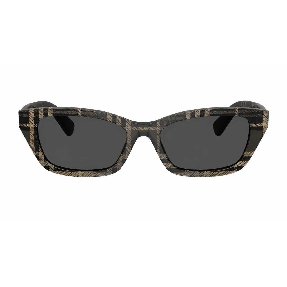 BE 4488 419987 Check Grey Plastic Rectangle Sunglasses Grey Lens by Burberry