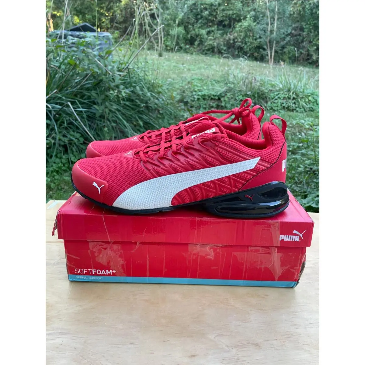 Puma Voltaic Evo Mens Size 13 Red White Black Running Training Sneakers 379601