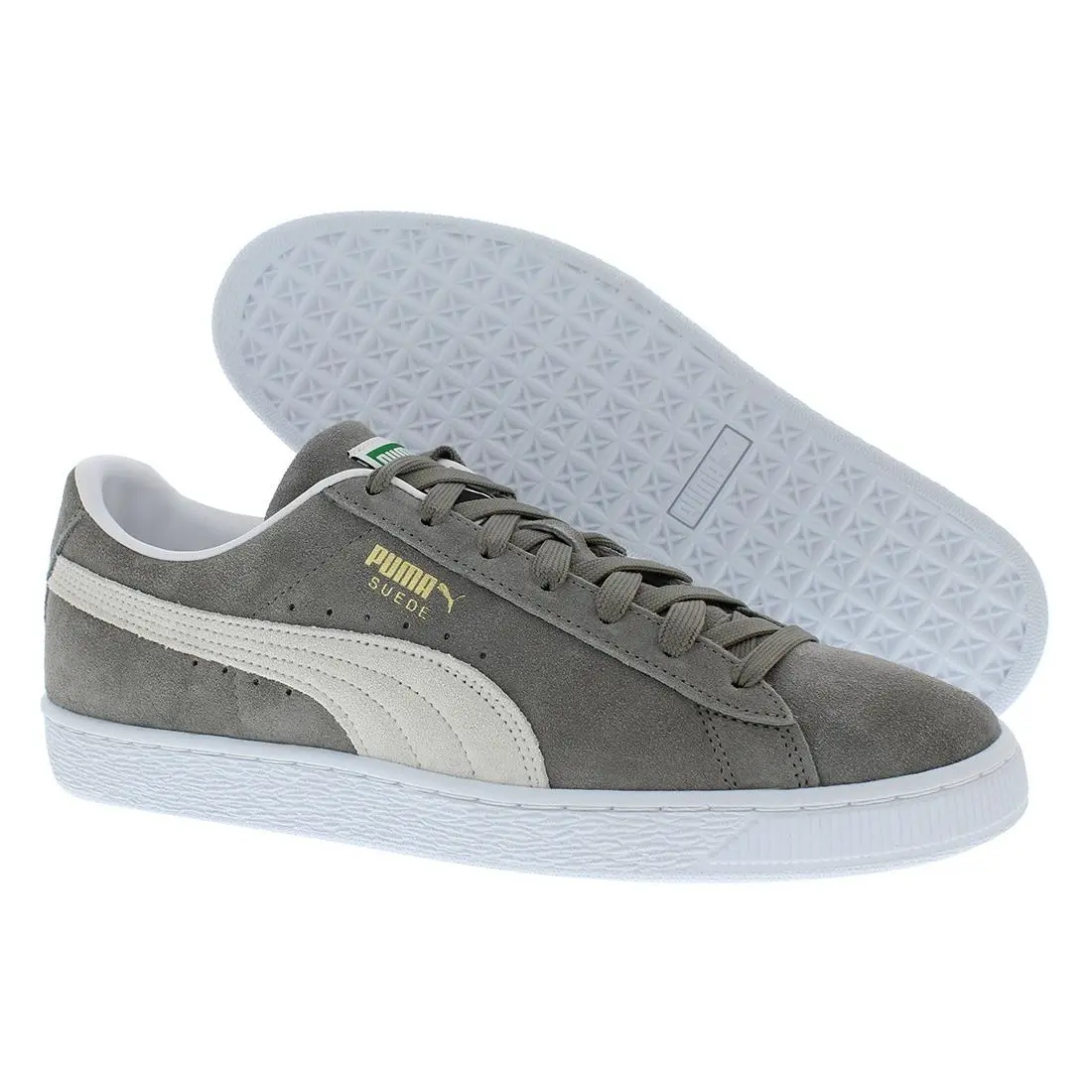 Puma Suede Classic Xxi Mens Shoes Size 7.5 Color: Steel Grey/puma White