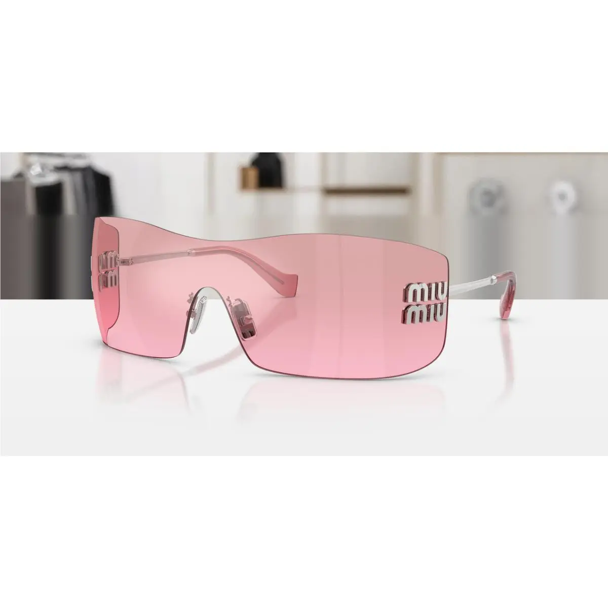 MU B53S 1BC70Y Silver Pink Mirror Silver Women`s 70 mm Sunglasses by Miu Miu