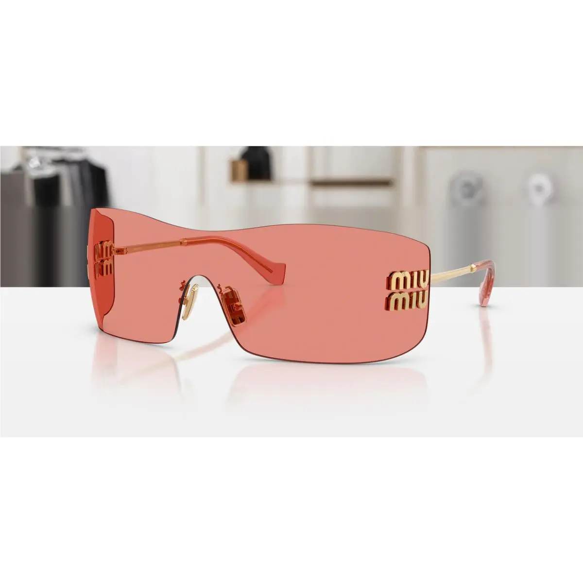 MU B53S 5AK20Y Gold Red Women`s 70 mm Sunglasses by Miu Miu