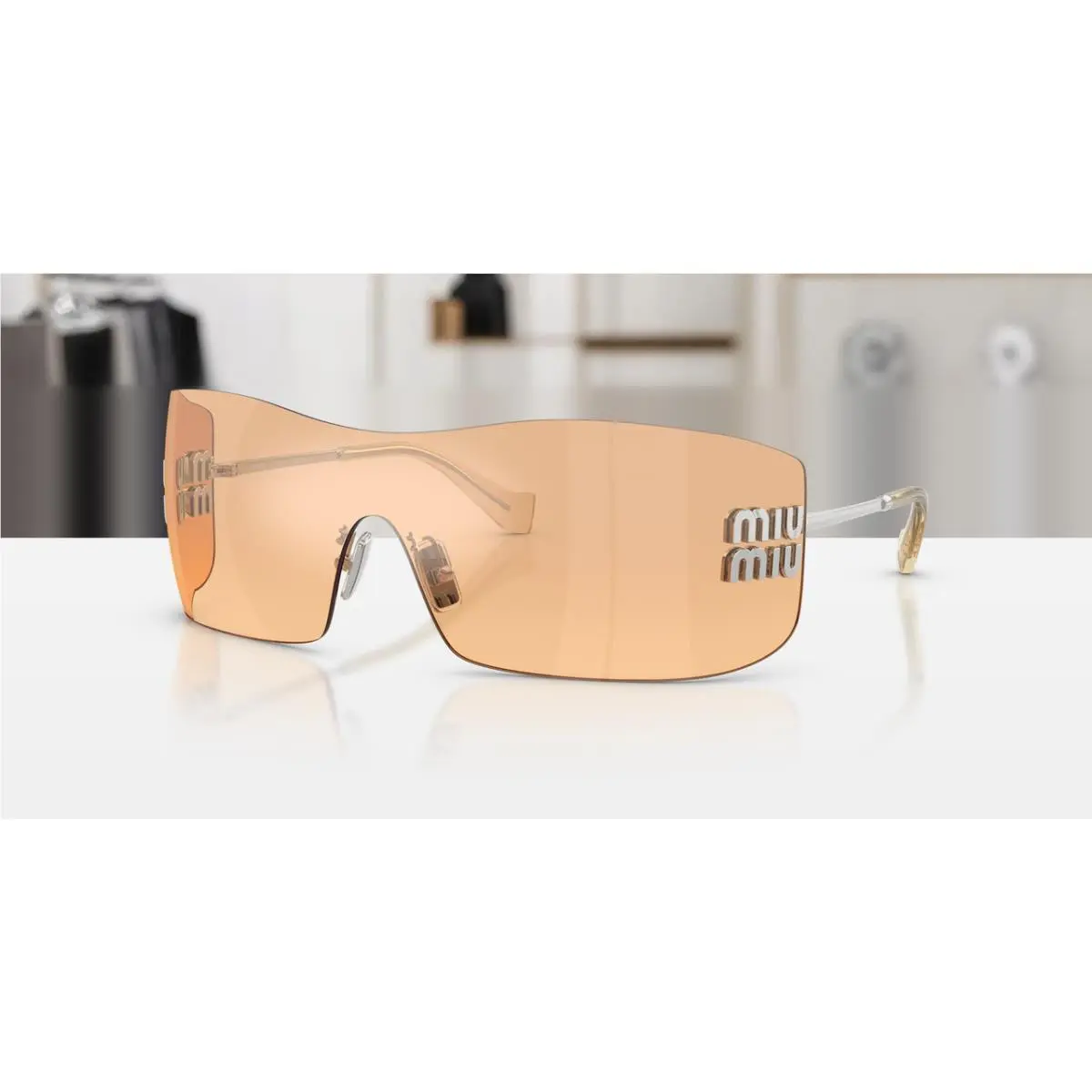 MU B53S 1BC80Y Silver Orange Mirror Silver Women`s 70 mm Sunglasses by Miu Miu