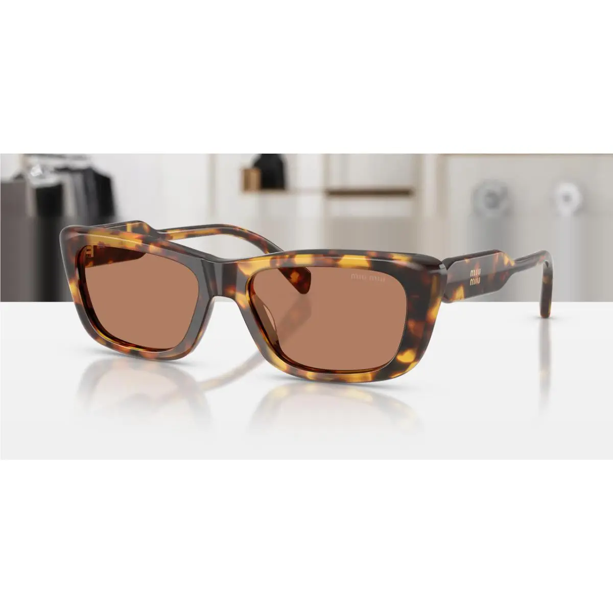 MU B12S 14L20D Honey Havana Brown 56 mm Women`s Sunglasses by Miu Miu