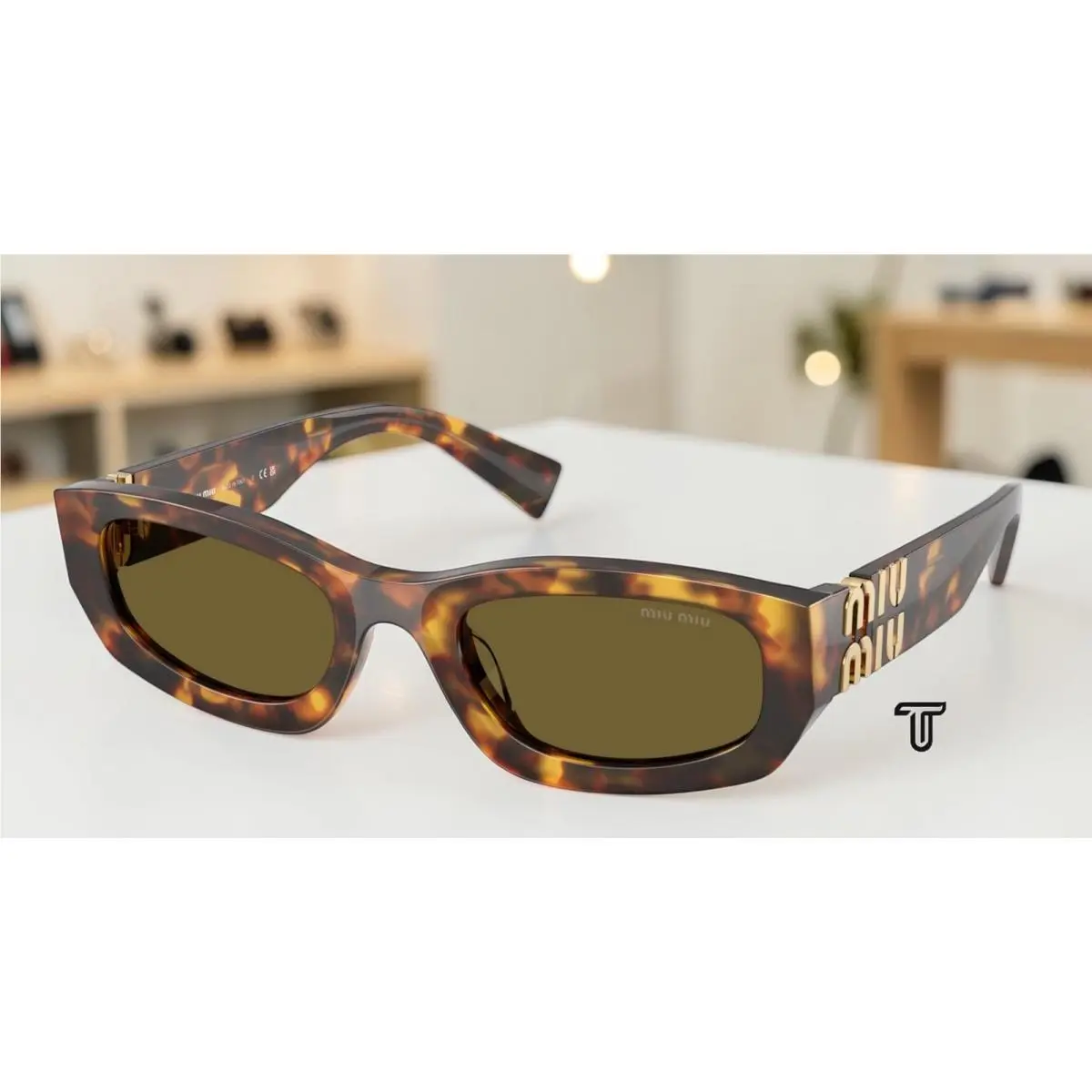 MU B04SF 14L09Z Havana Honey Dark Brown 53 mm Women`s Sunglasses by Miu Miu