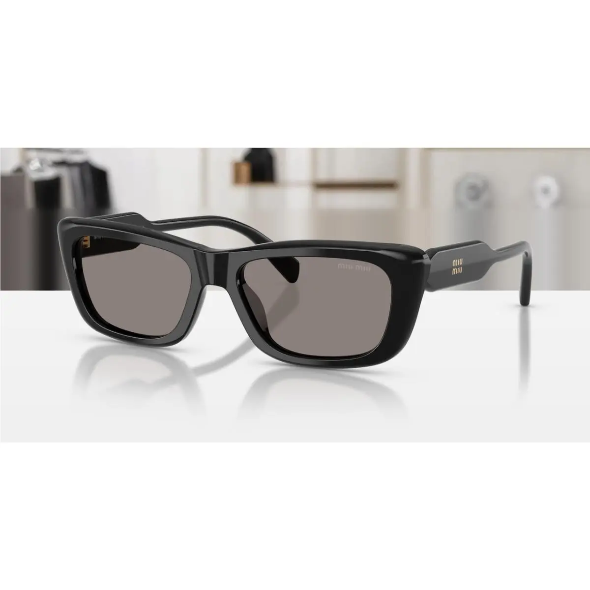 MU B12S 16K80Q Black Dark Grey 56 mm Women`s Sunglasses by Miu Miu