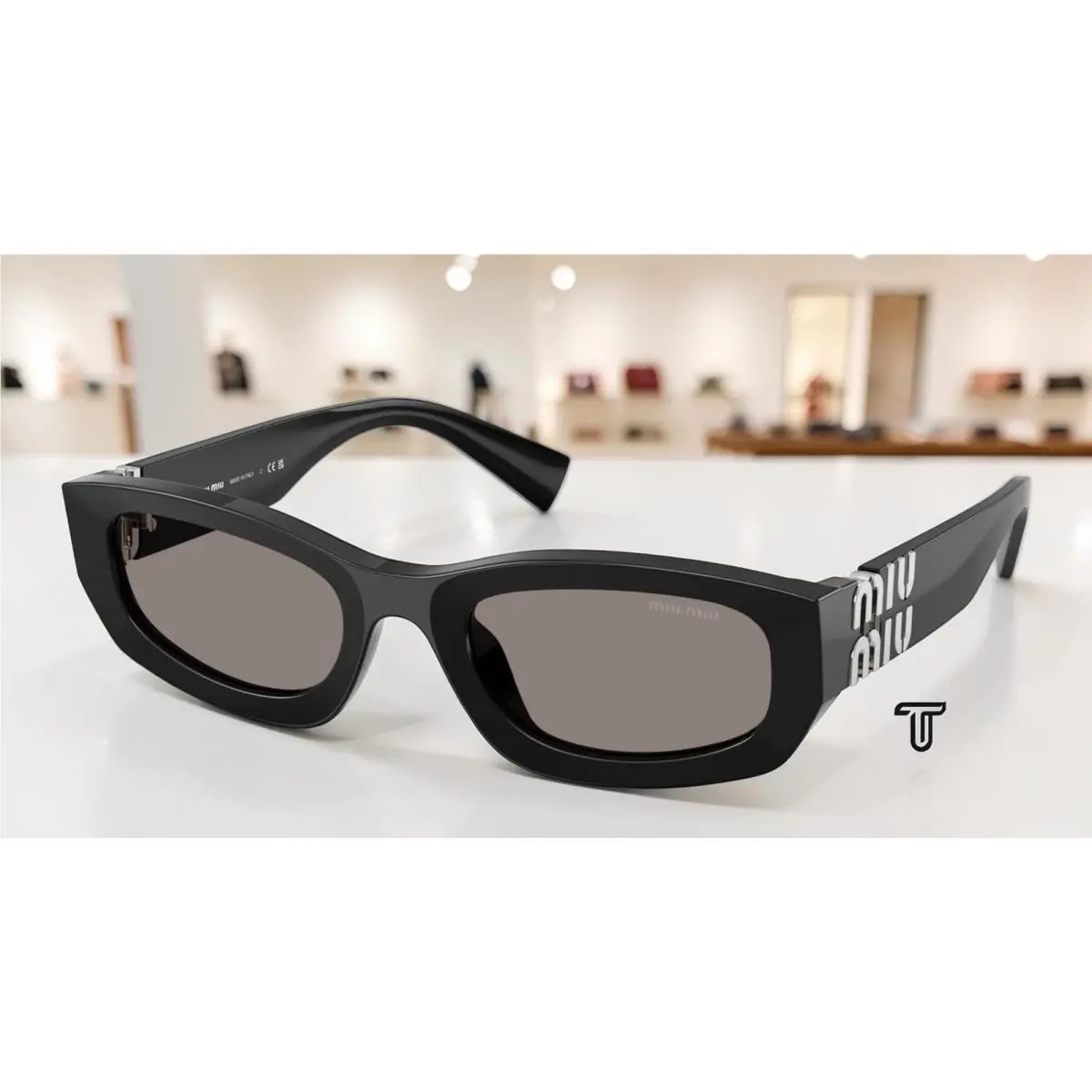 MU B04SF 16K80Q Black Dark Grey 53 mm Women`s Sunglasses by Miu Miu