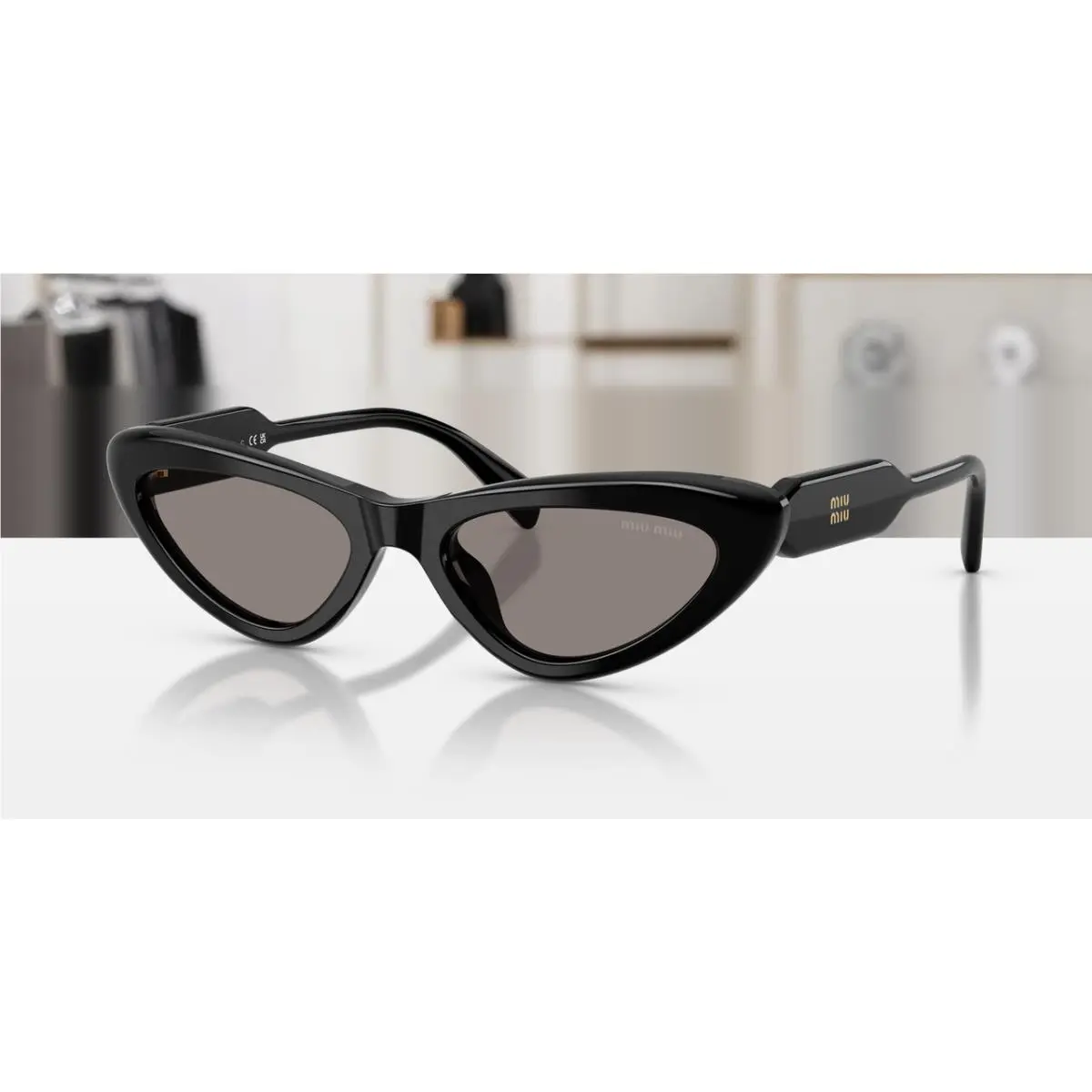 MU B11SU 16K80Q Black Dark Grey Women`s 55 mm Sunglasses by Miu Miu