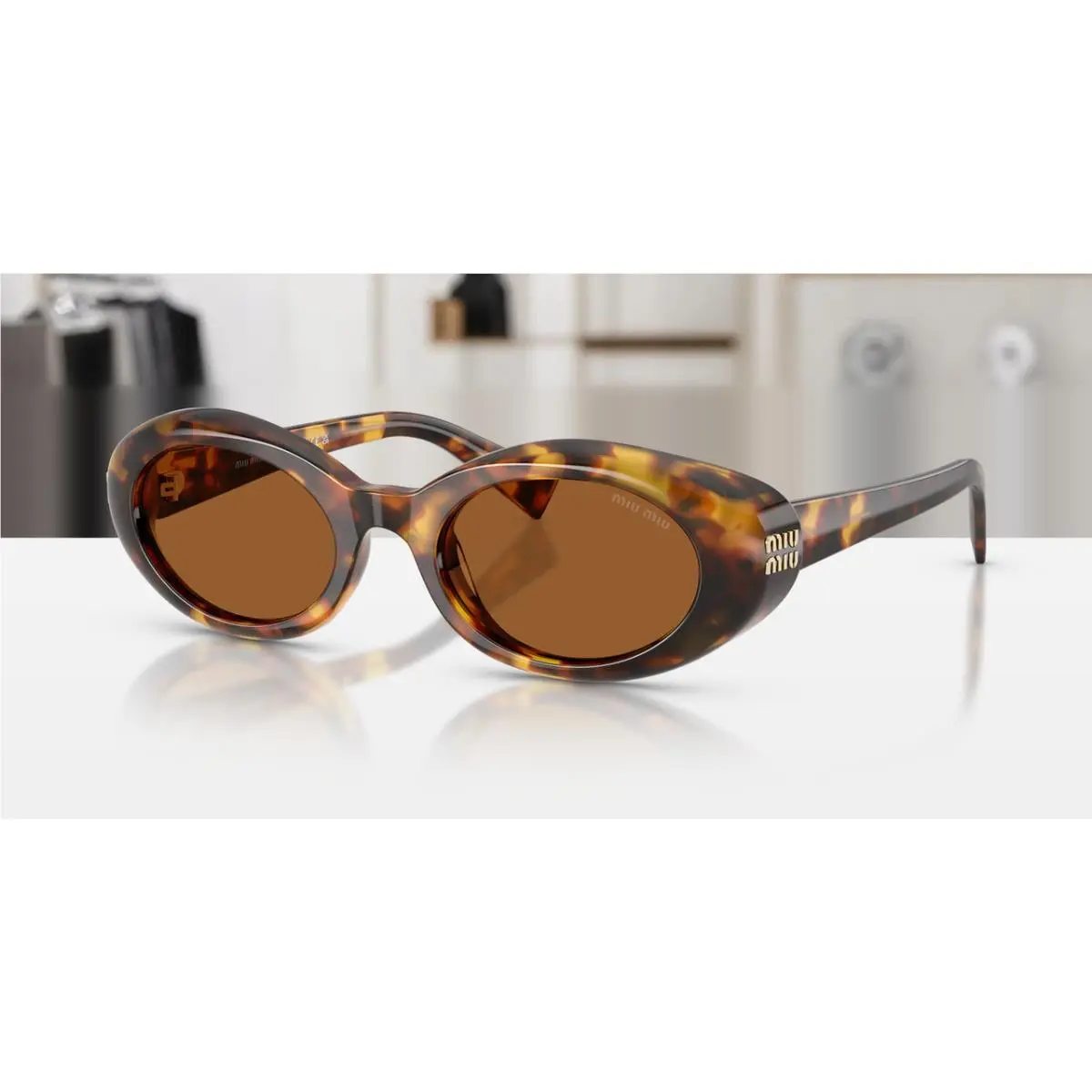 MU B09S 14L20V Honey Havana Dark Bronze Women`s 52 mm Sunglasses by Miu Miu