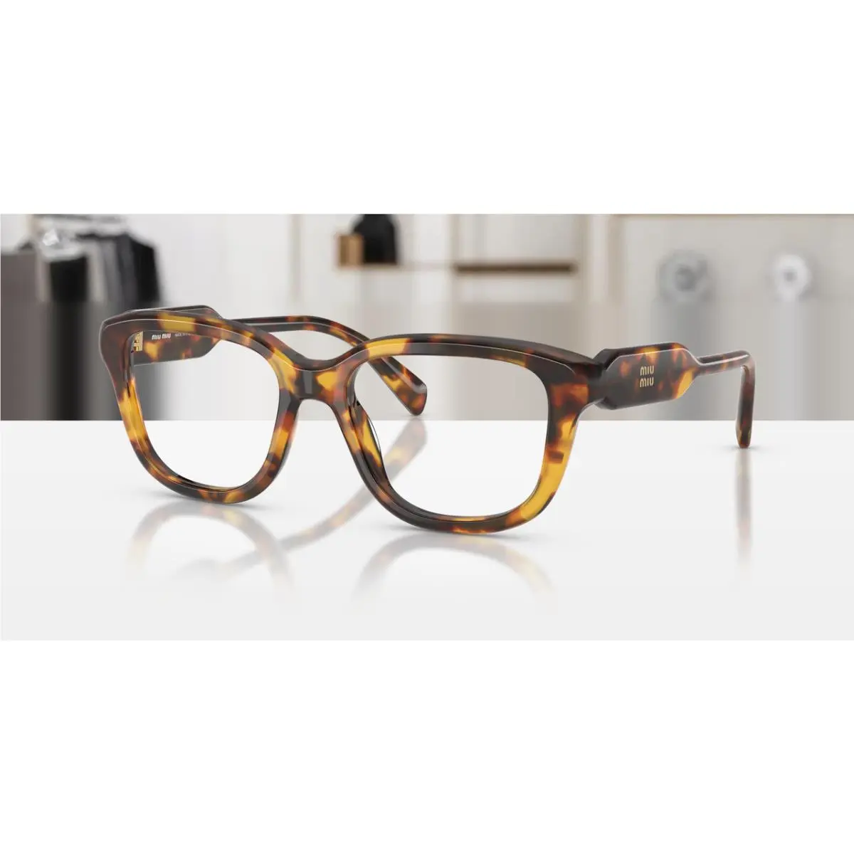 MU 02ZV 14L1O1 Honey Havana Women`s 53 mm Eyeglasses by Miu Miu