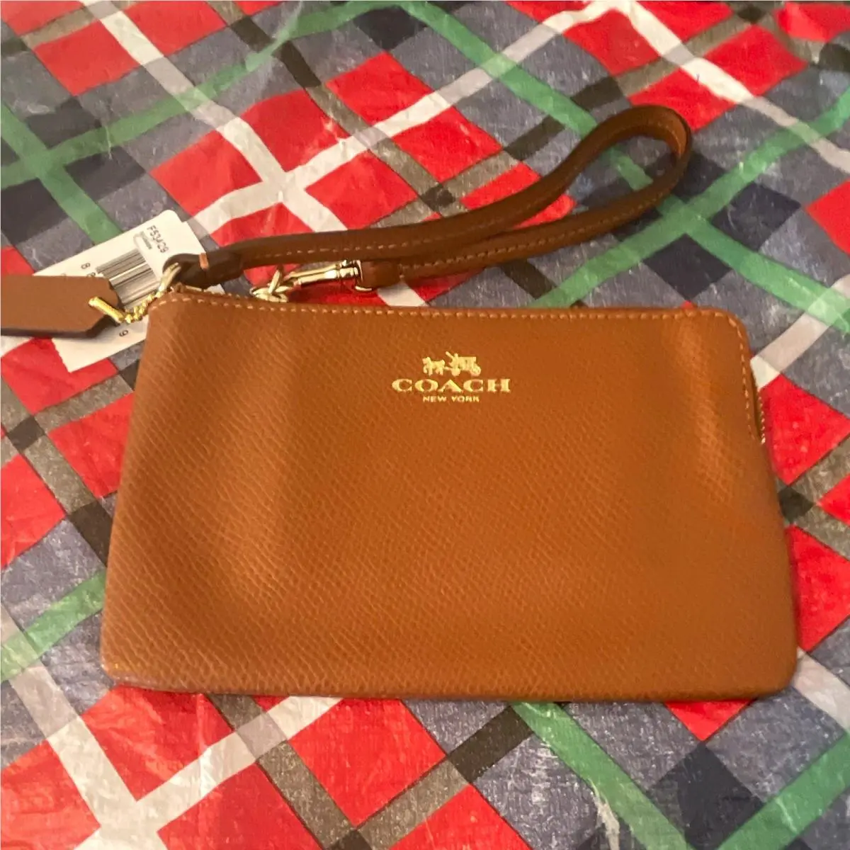 York F53429 Carmel 6” x 4”Leather Pebble Grain Coin Purse/wristlet by Coach