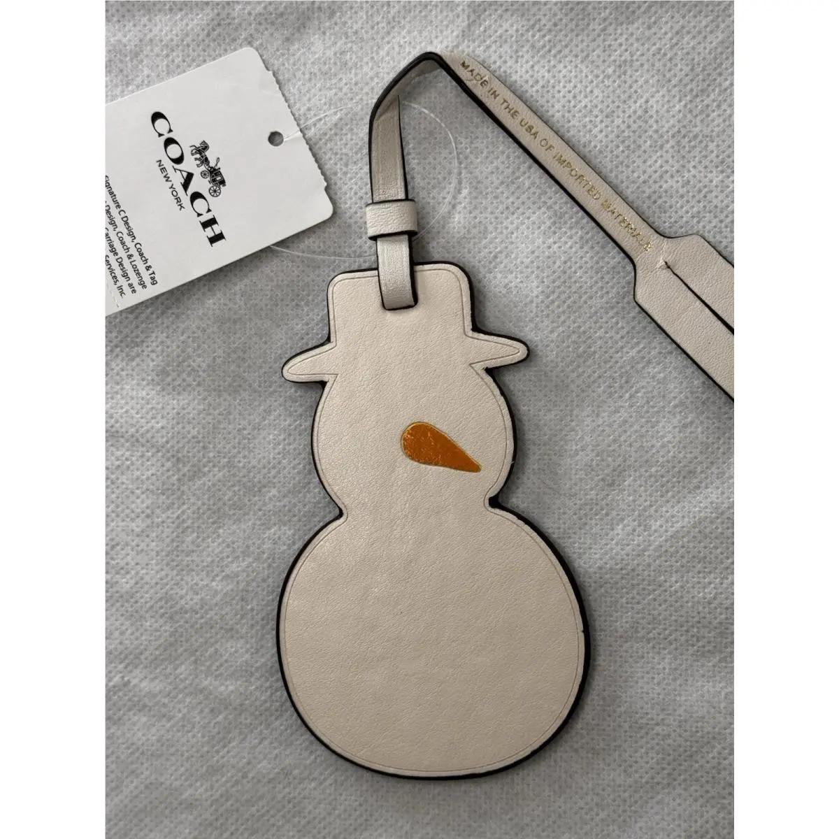 Remade Snowman w Carrot Nose Leather Bag Charm CK977 by Coach