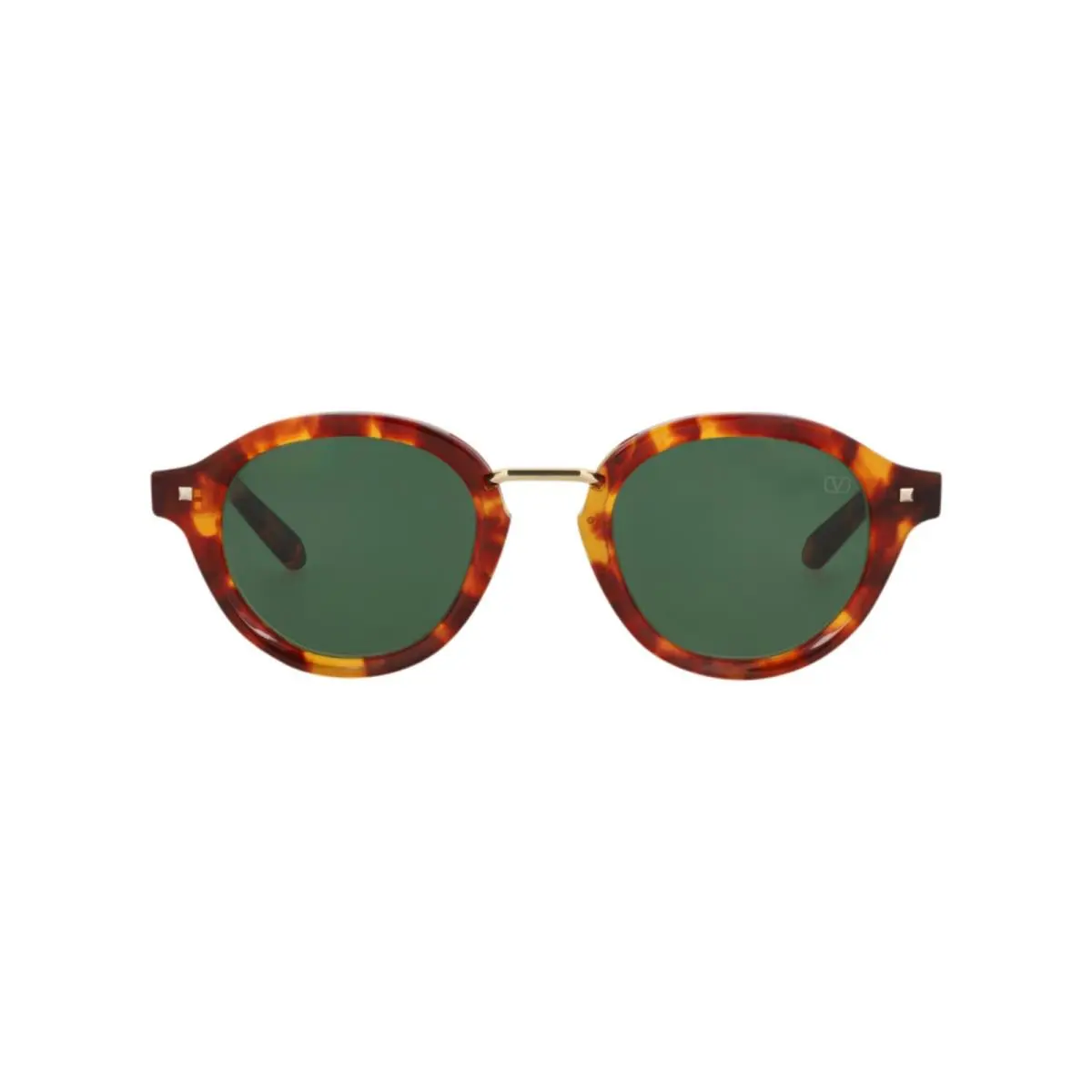 Unisex Round/oval Tortoise-tortoise-green Fashion Designer Eyewear by Valentino