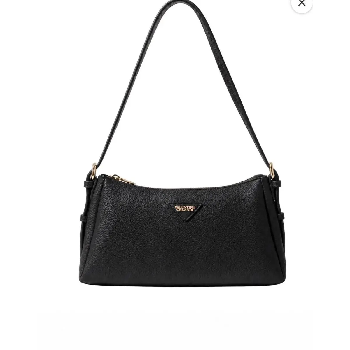 Valentino Orlandi Black Pebbled Leather Shoulder Bag