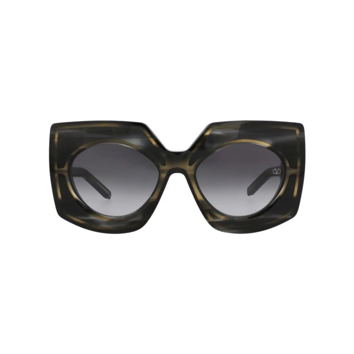 Womens Square/rectangle Black Havana Black Havana Grey Fashion Designe by Valentino