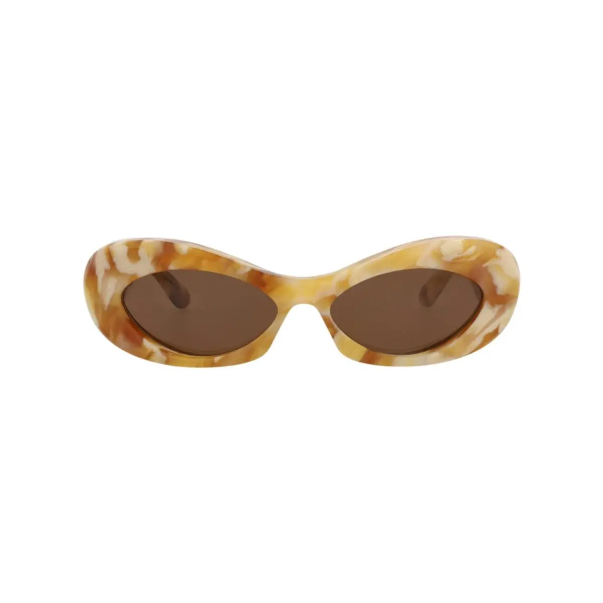 Womens Round/oval Marble Marble Brown Fashion Designer Eyewear by Valentino