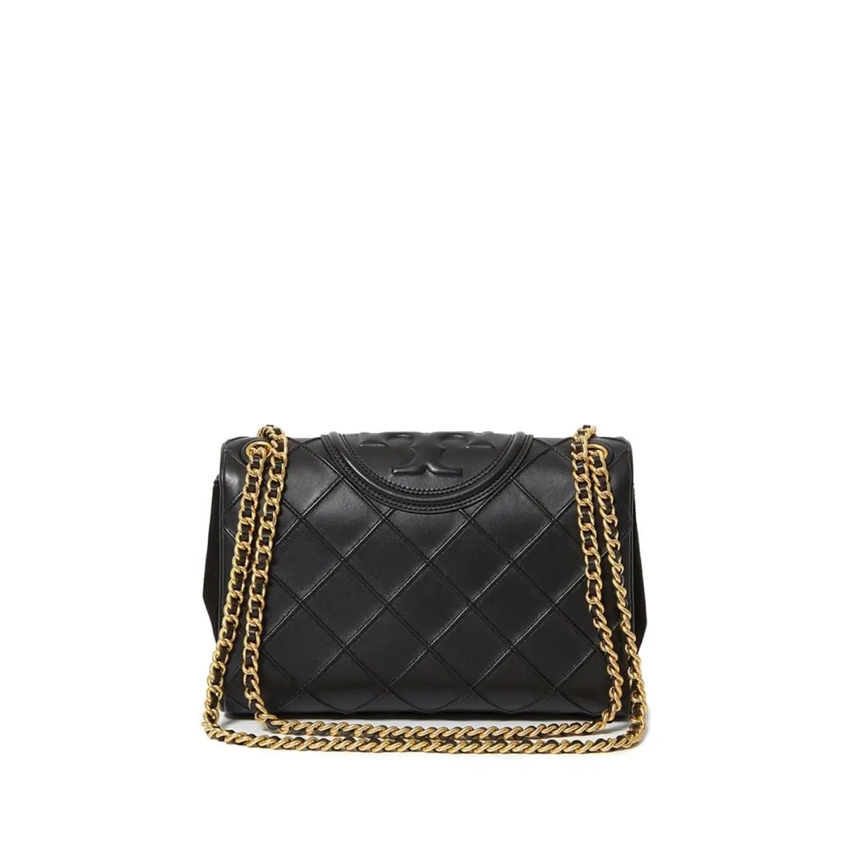 Tory Burch Bag Women`s OS Black Leather Convertible Chain Strap Handbag FROG868
