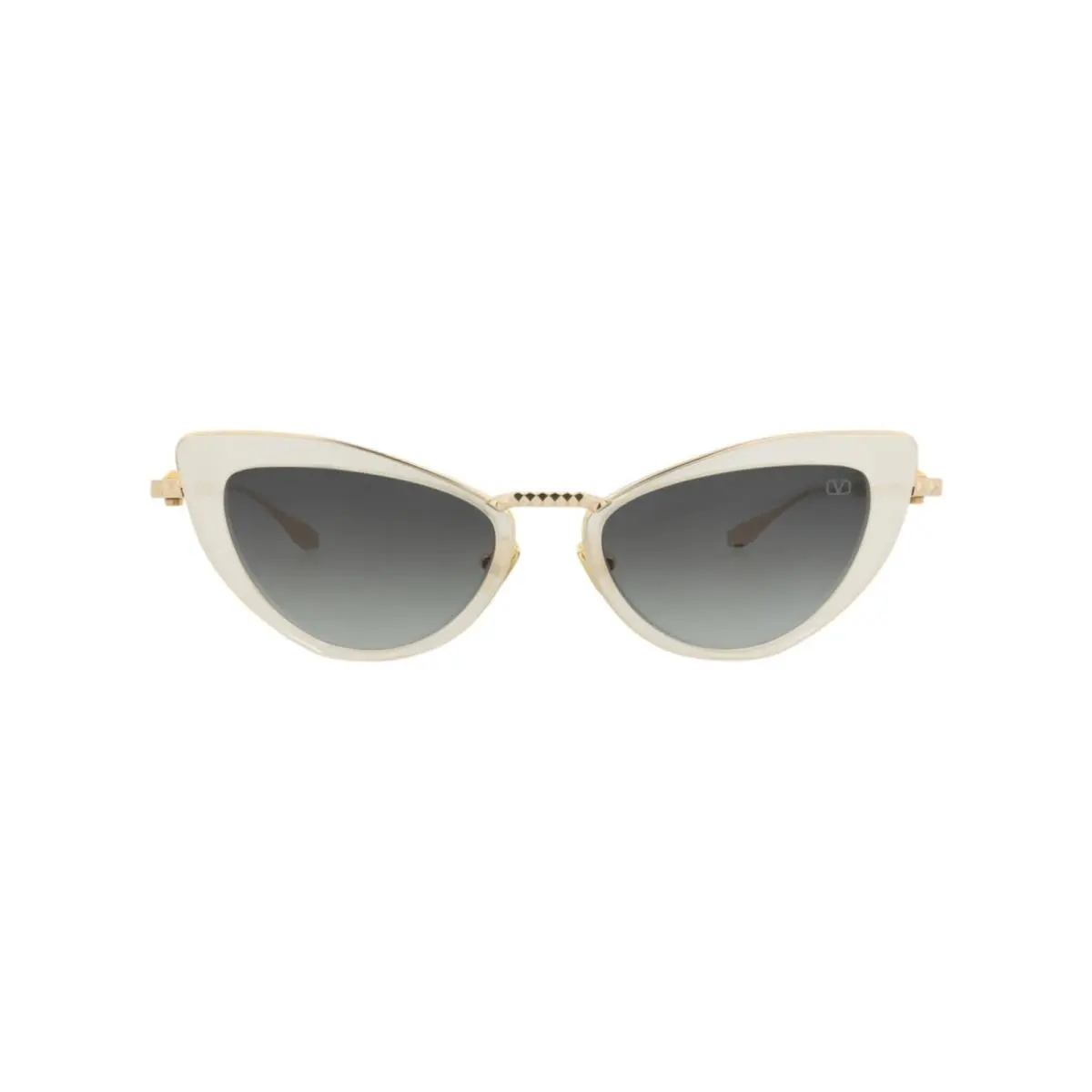 Womens Cat Eye White Gold Grey Fashion Designer Eyewear by Valentino