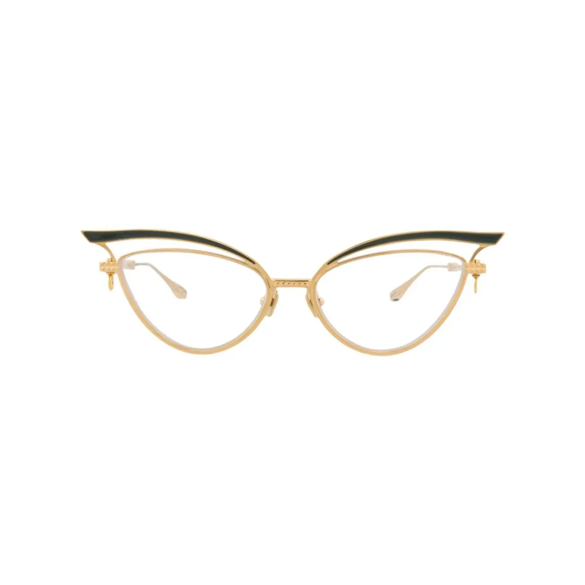 Womens Cat Eye Gold Gold Transparent Fashion Designer Eyewear by Valentino