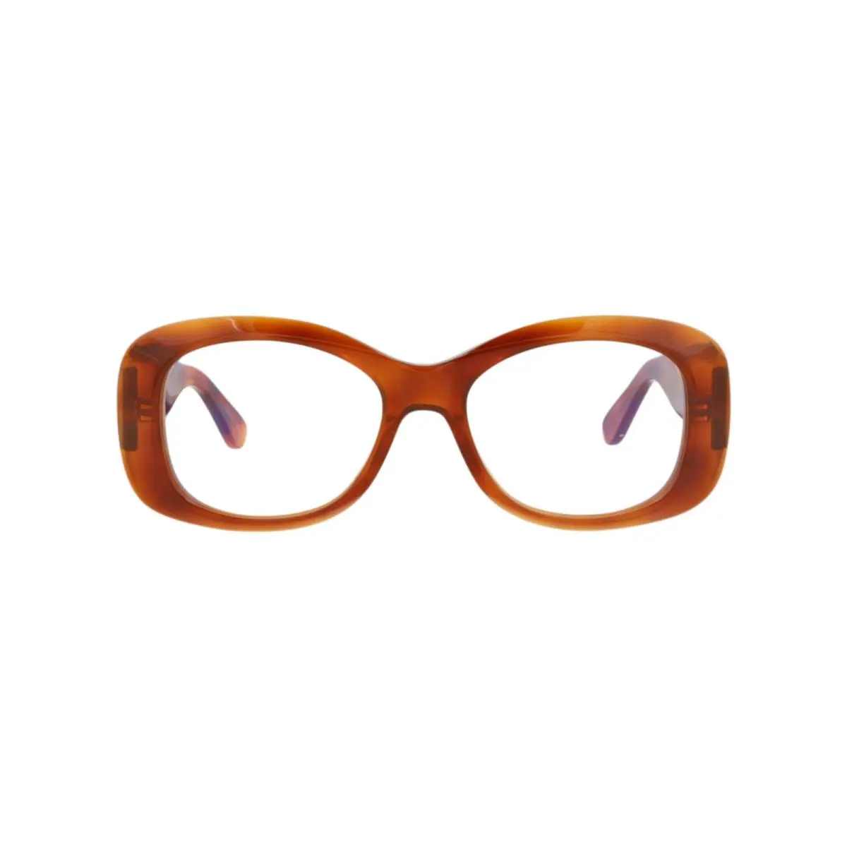 Womens Round/oval Havana-havana-transparent Fashion Designer Eyewear by Valentino