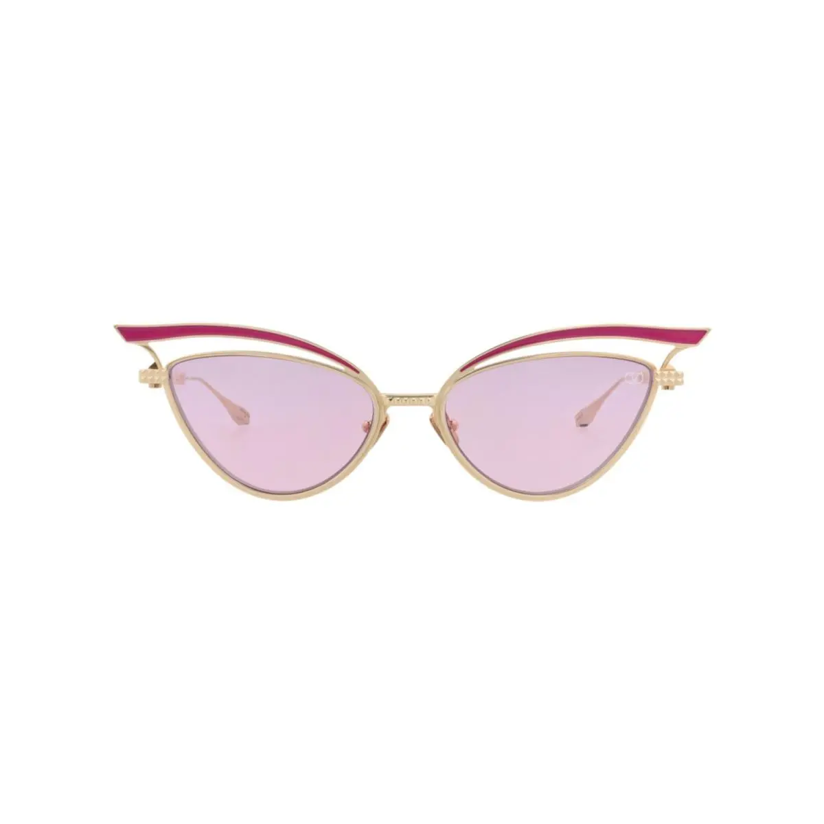 Womens Cat Eye Gold-gold-pink Fashion Designer Eyewear by Valentino