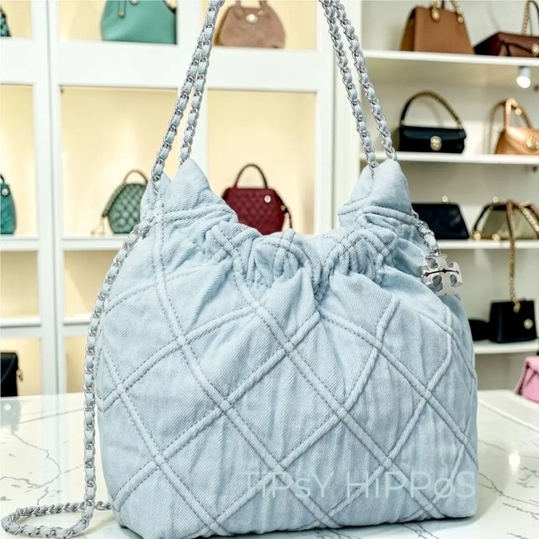 Fleming Soft Denim Hobo Bag/shoulder Bag 623T277P by Tory Burch