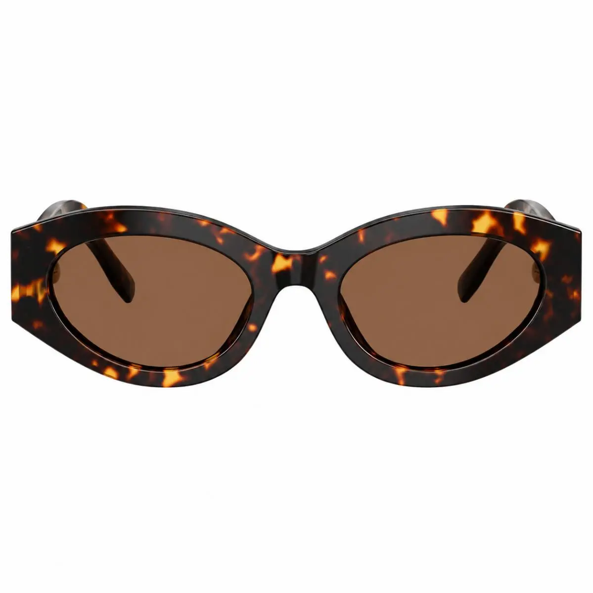 TY 7222U 198173 Brown Tortoise Plastic Oval Sunglasses Brown Lens by Tory Burch
