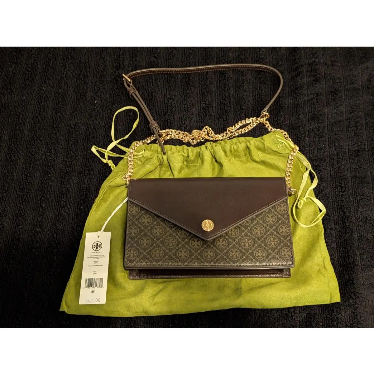 Tory Burch T Monogram Envelope Chain Wallet