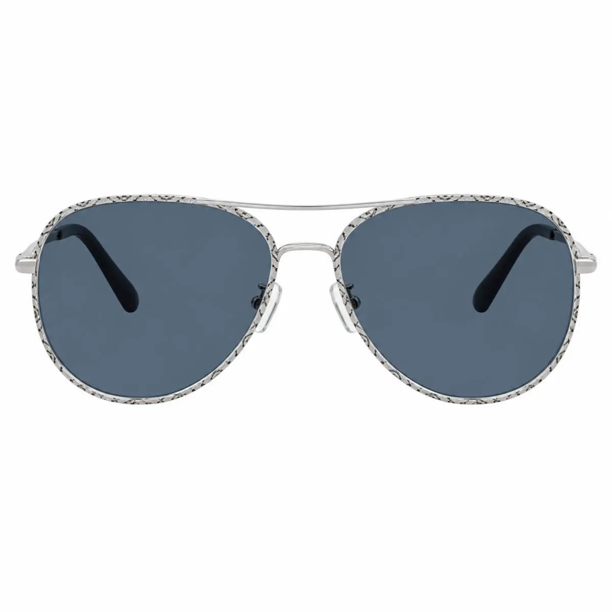 TY 6114 32744L Silver Metal Aviator Sunglasses Blue Lens by Tory Burch