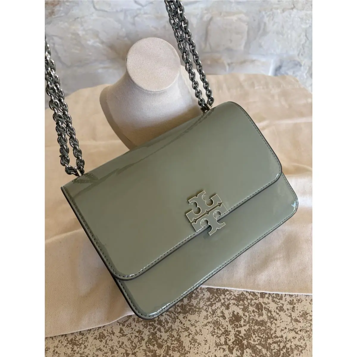 Britten Patent Light Jade Shoulder Crossbody Bag Tax by Tory Burch