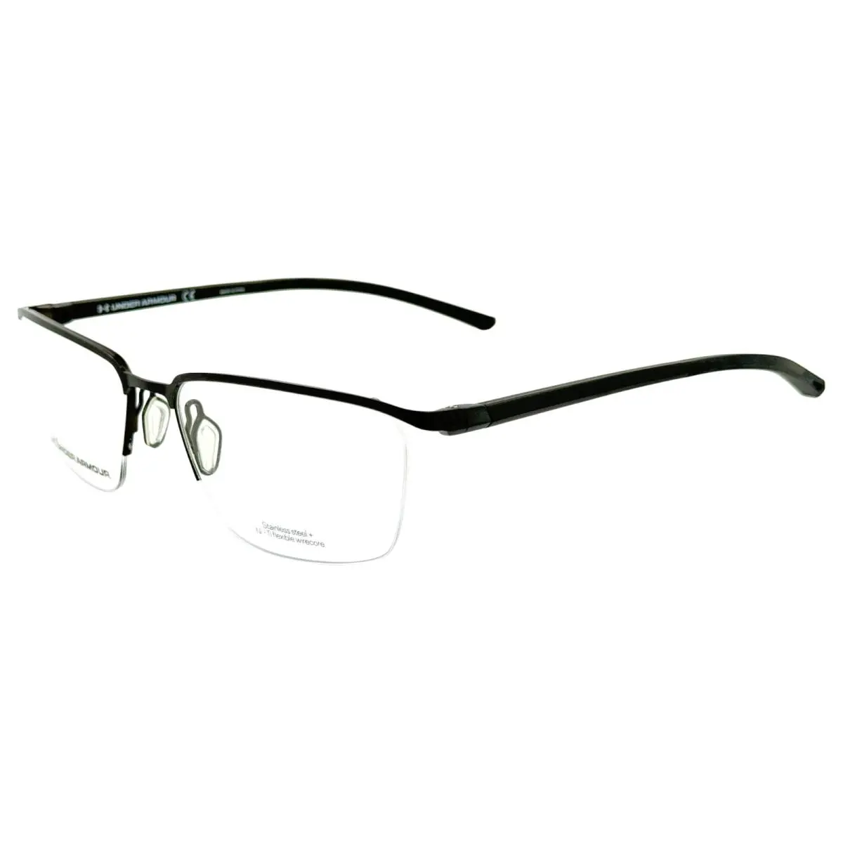 UA5002G Semi Rimless Eyeglass Frame Rzz Mt Black 57-17 Stainless by Under Armour