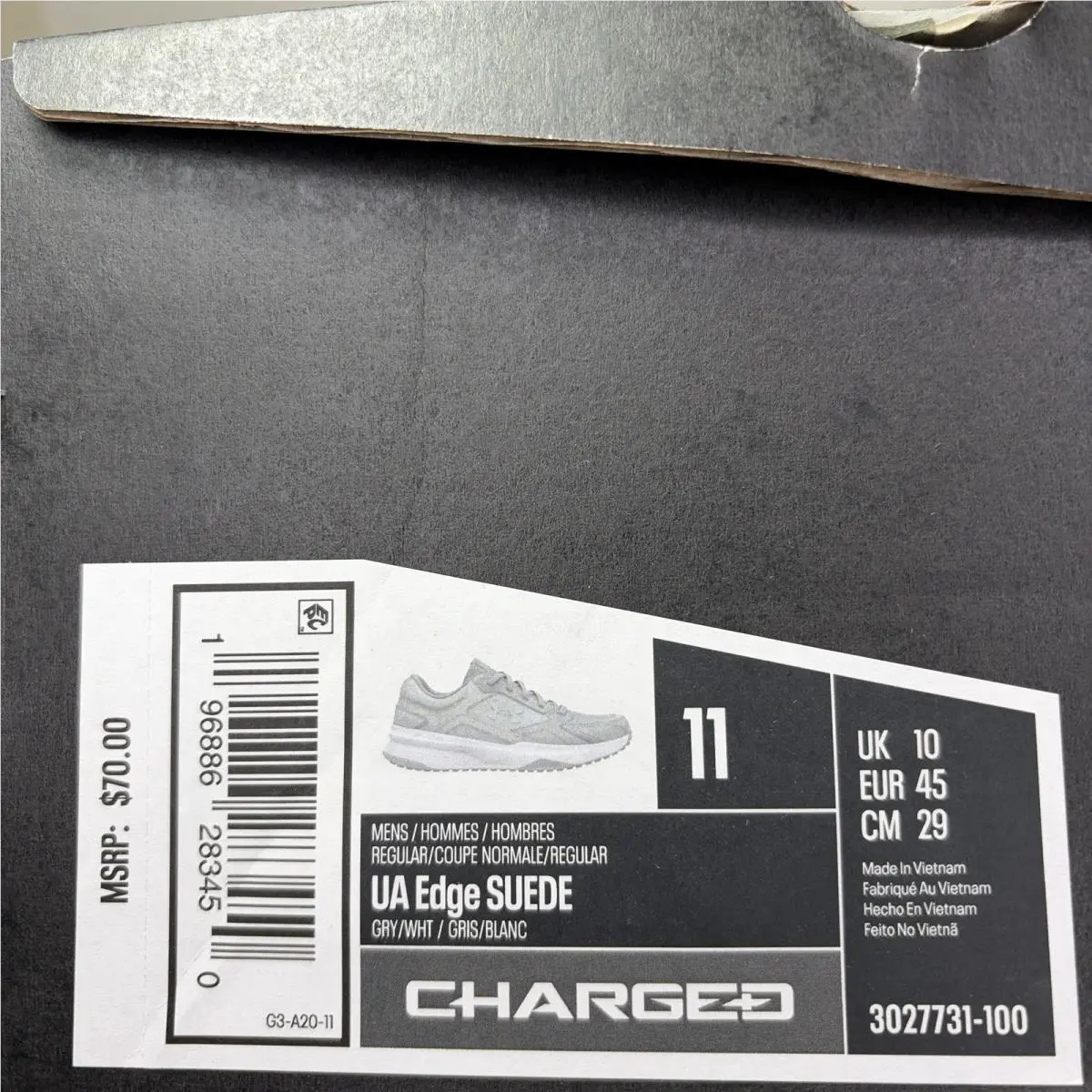 Under Armour shoes - UA EDGE SUEDE - EDGE SUEDE - 3027731 - GRAY/WHITE 13