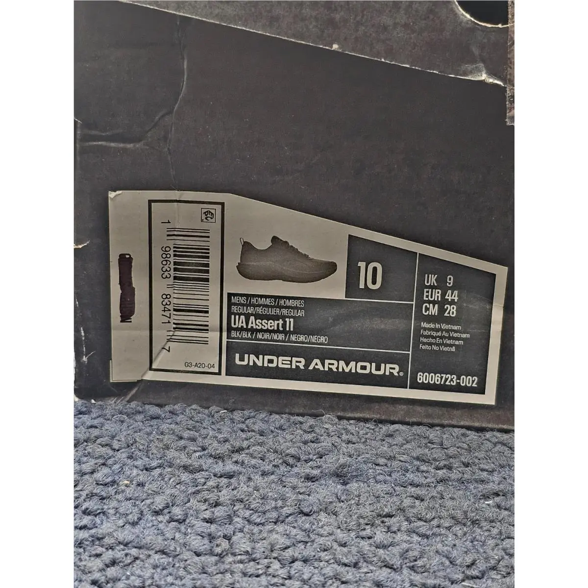 Under Armour shoes - Under Armour Charged Assert 11 - BLACK/BLACK/BLACK (UPC: 198633834717) 0