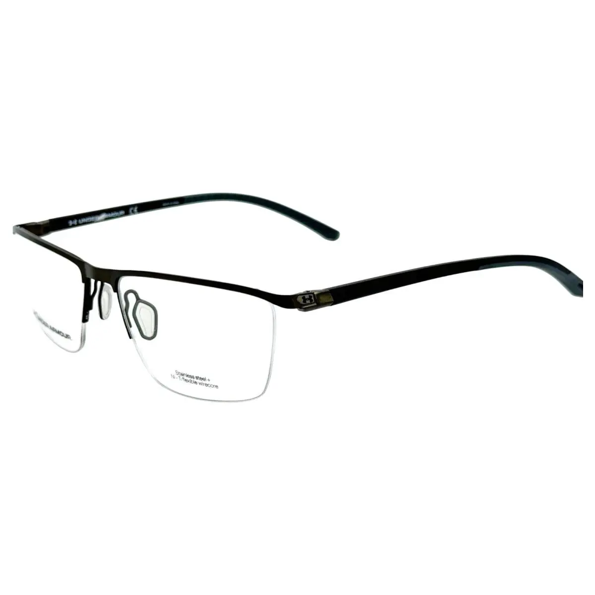 UA 5003G Mens Semi Rimless Eyeglass Frame R80 Dark Ruthenium 56-17 by Under Armour