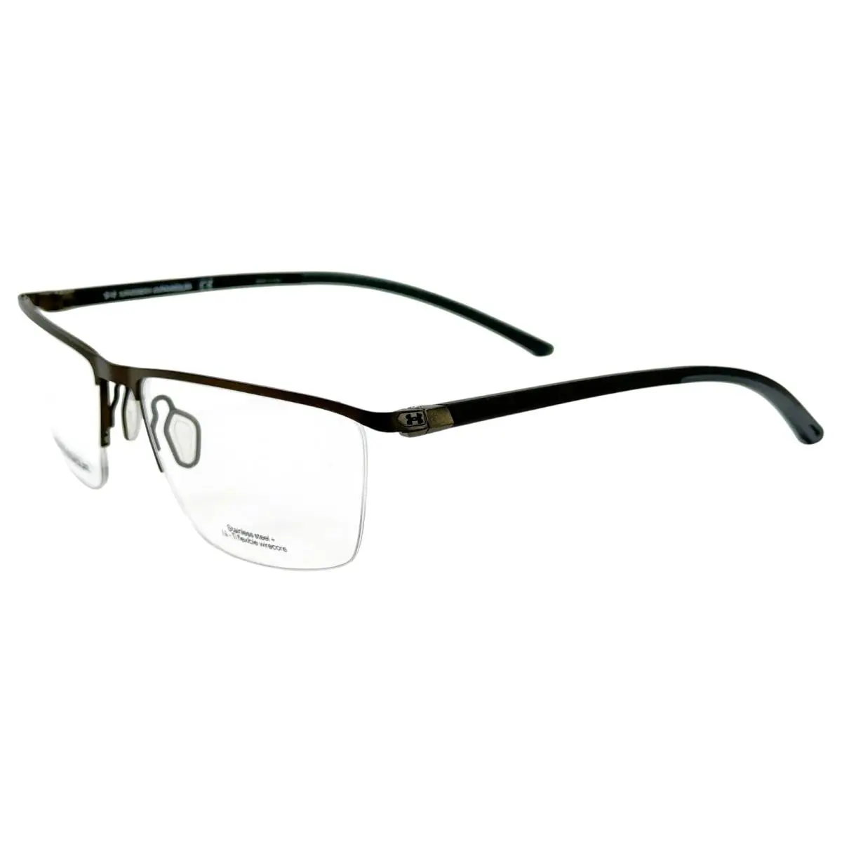 UA5003G Mens Semi Rimless Eyeglass Frame R80 Dark Ruthenium 59-17 by Under Armour