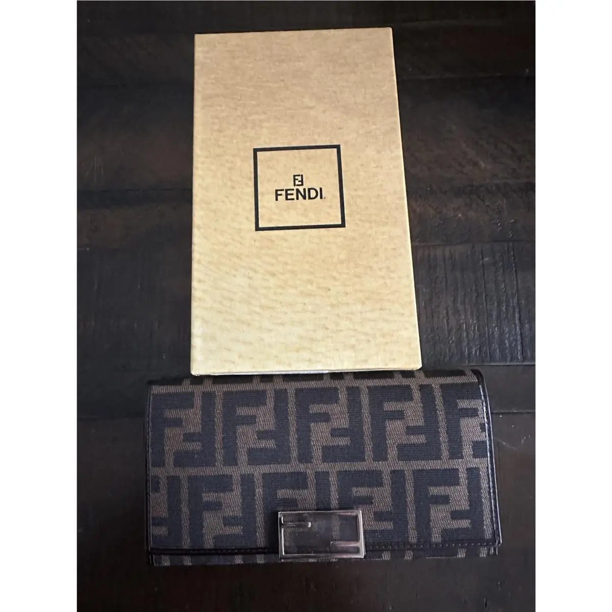 Vintage  Ladies Wallet Donna Zucca Brown W Box by Fendi