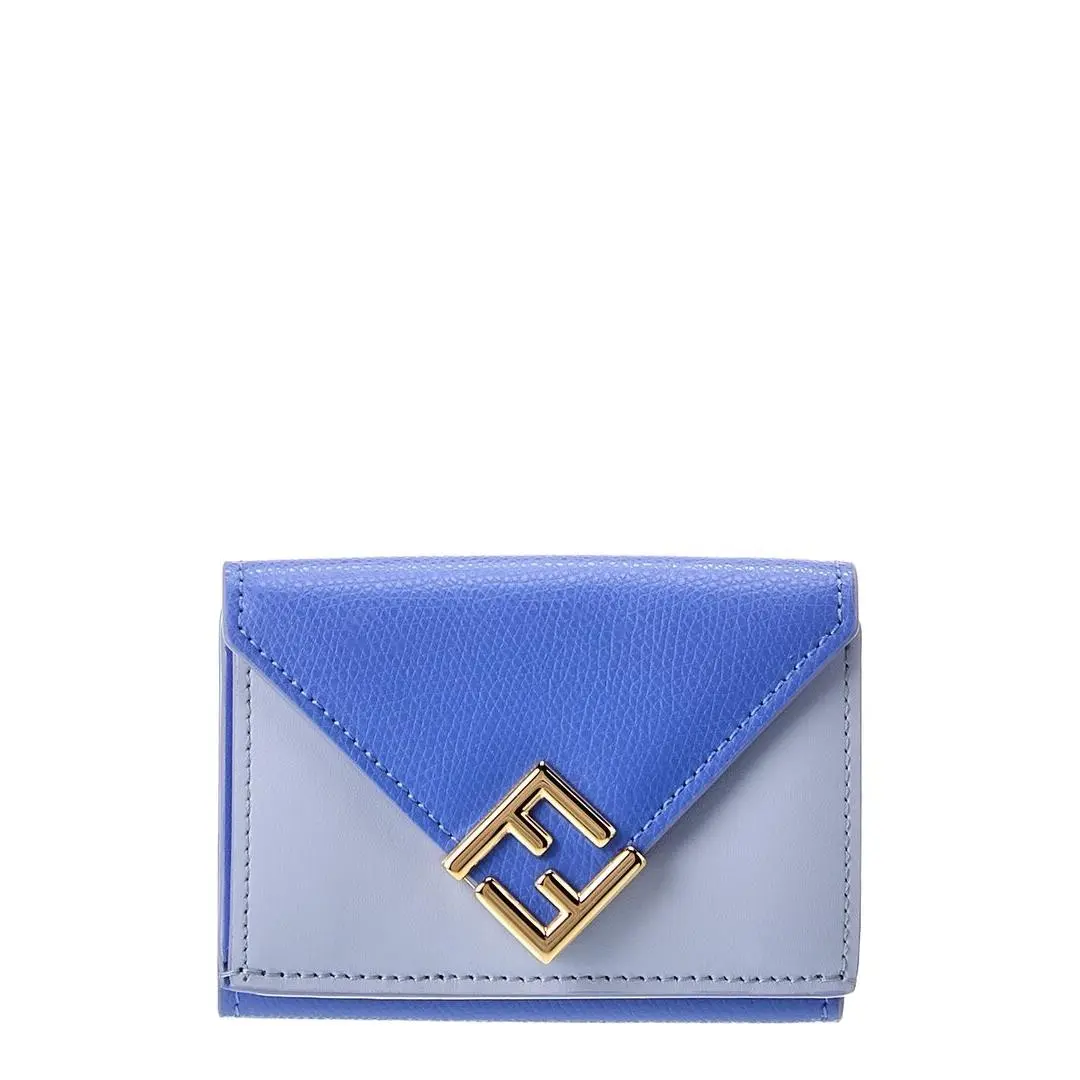Ff Diamond Mini Leather Card Case Women`s Blue by Fendi