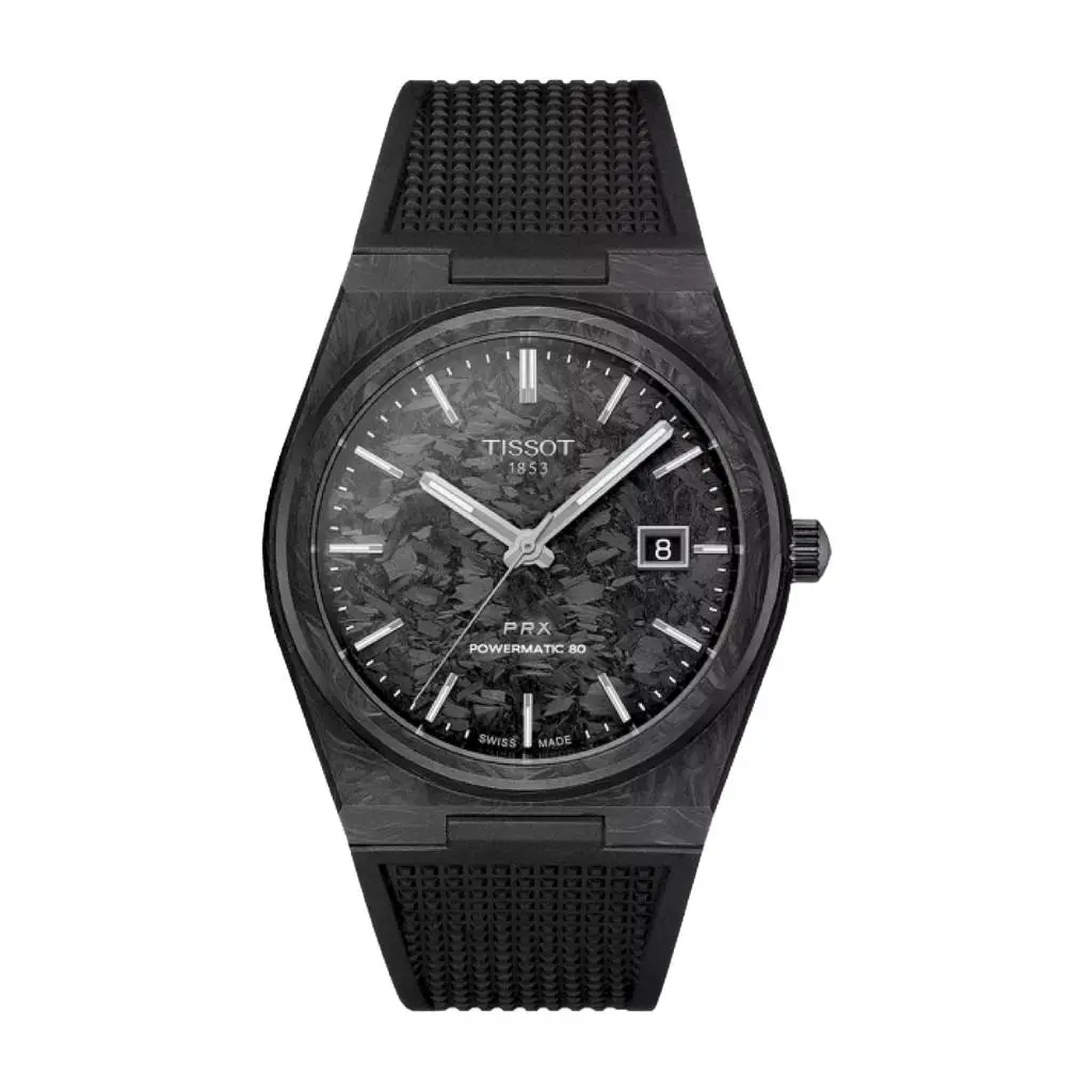 Prx Powermatic 80 Carbon 40mm Carbon Carbon Black Dial Wristwatch T13790797201 by Tissot