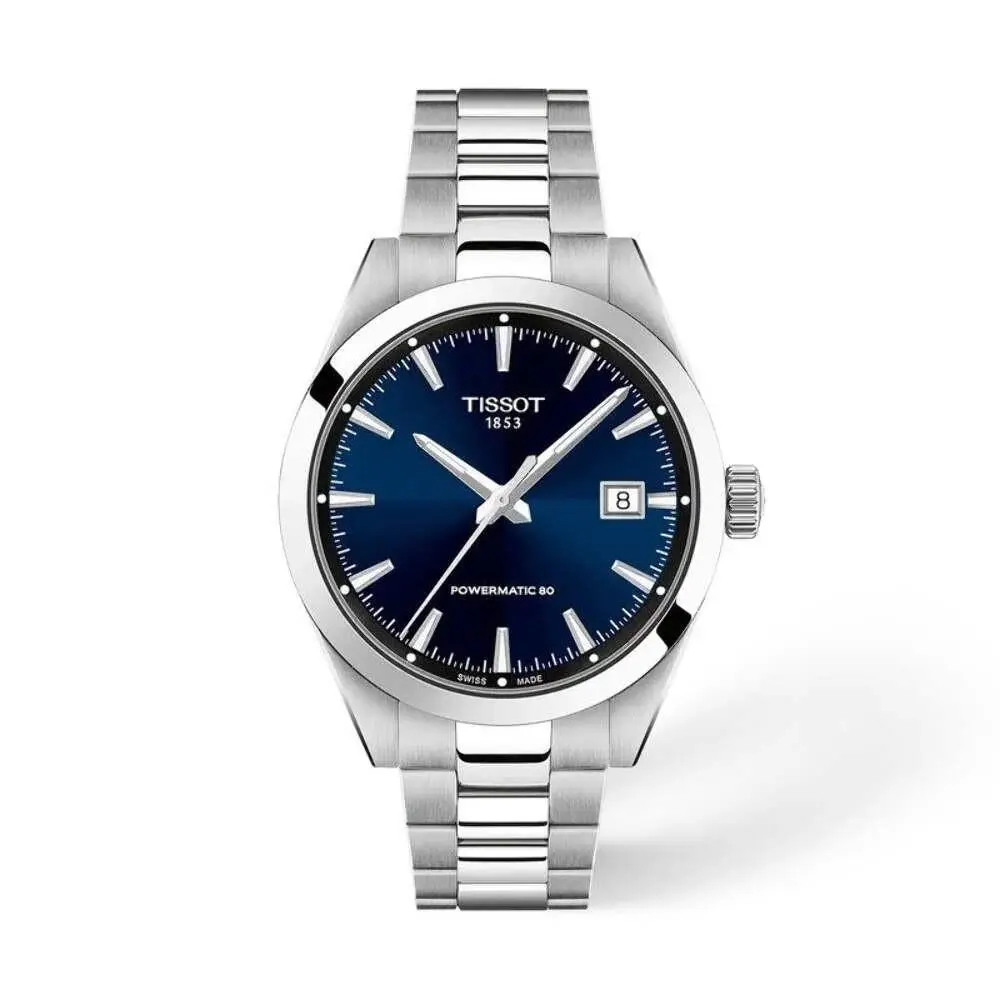 Gentleman Blue / Steel Blue Dial Wristwatch T1658071104100 by Tissot