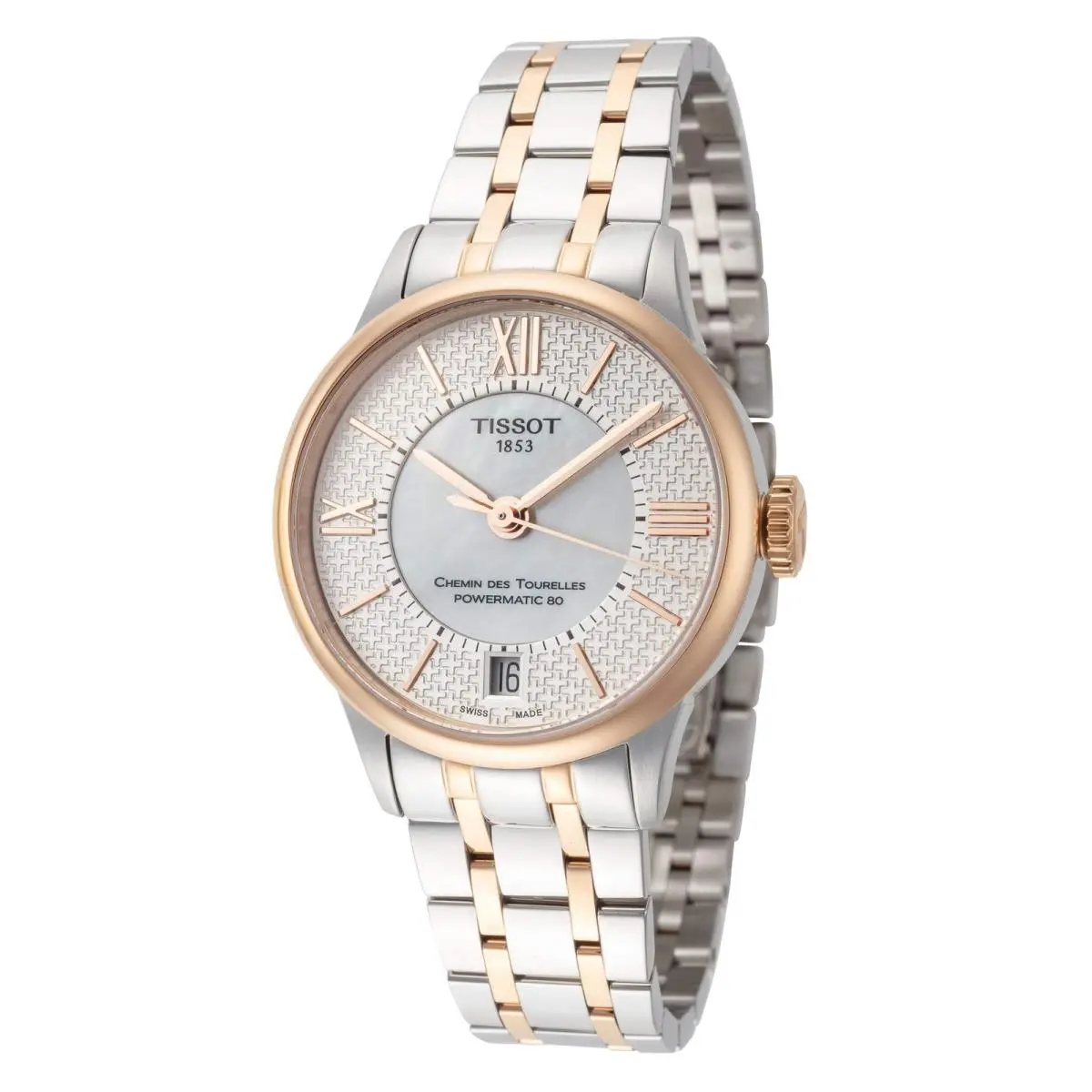 T-classic 32mm / White Mother-of-pearl / Silver and Rose Gold White Mother-of-pe by Tissot