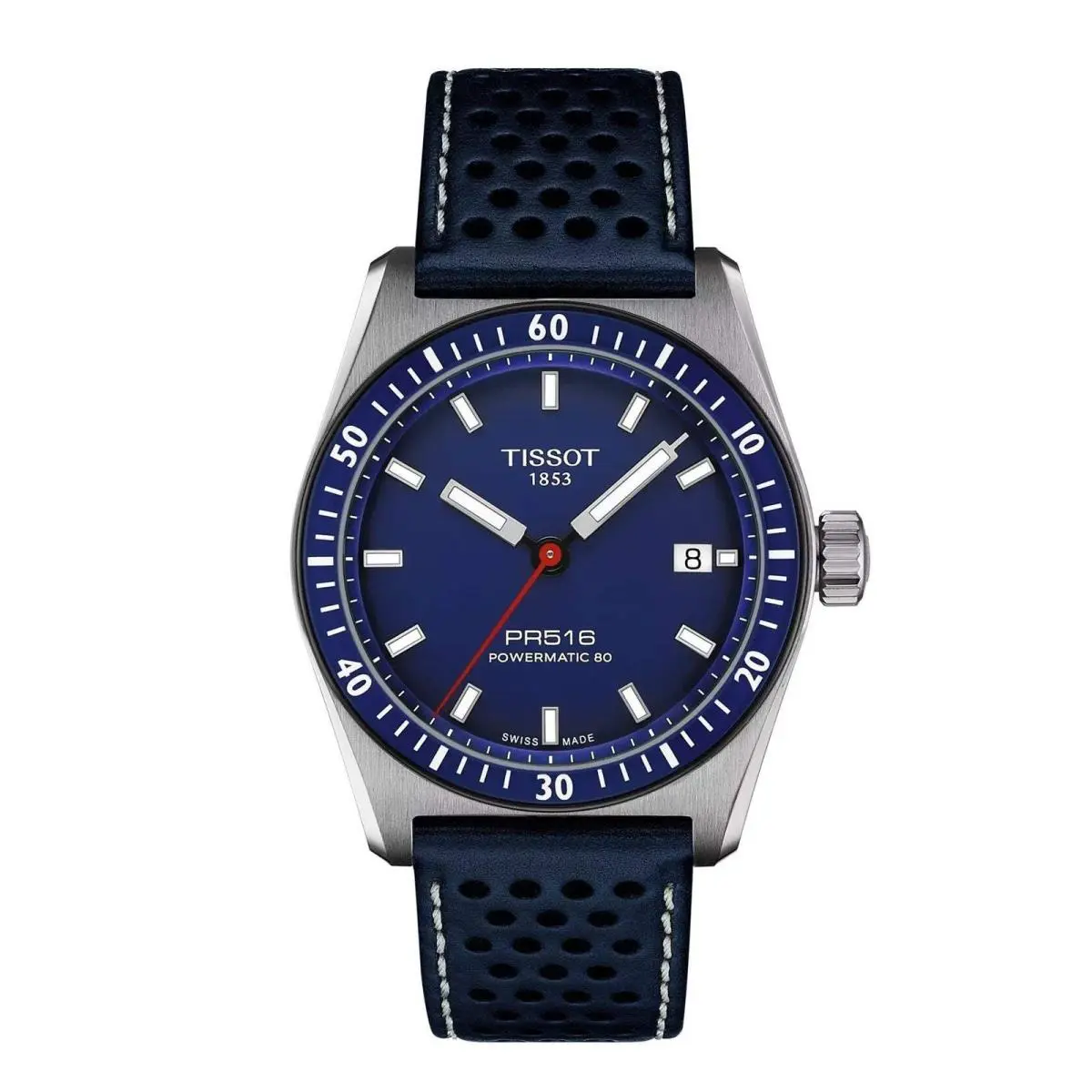 PR516 Blue / Blue Leather Blue Dial Wristwatch T1494071604100-PL by Tissot