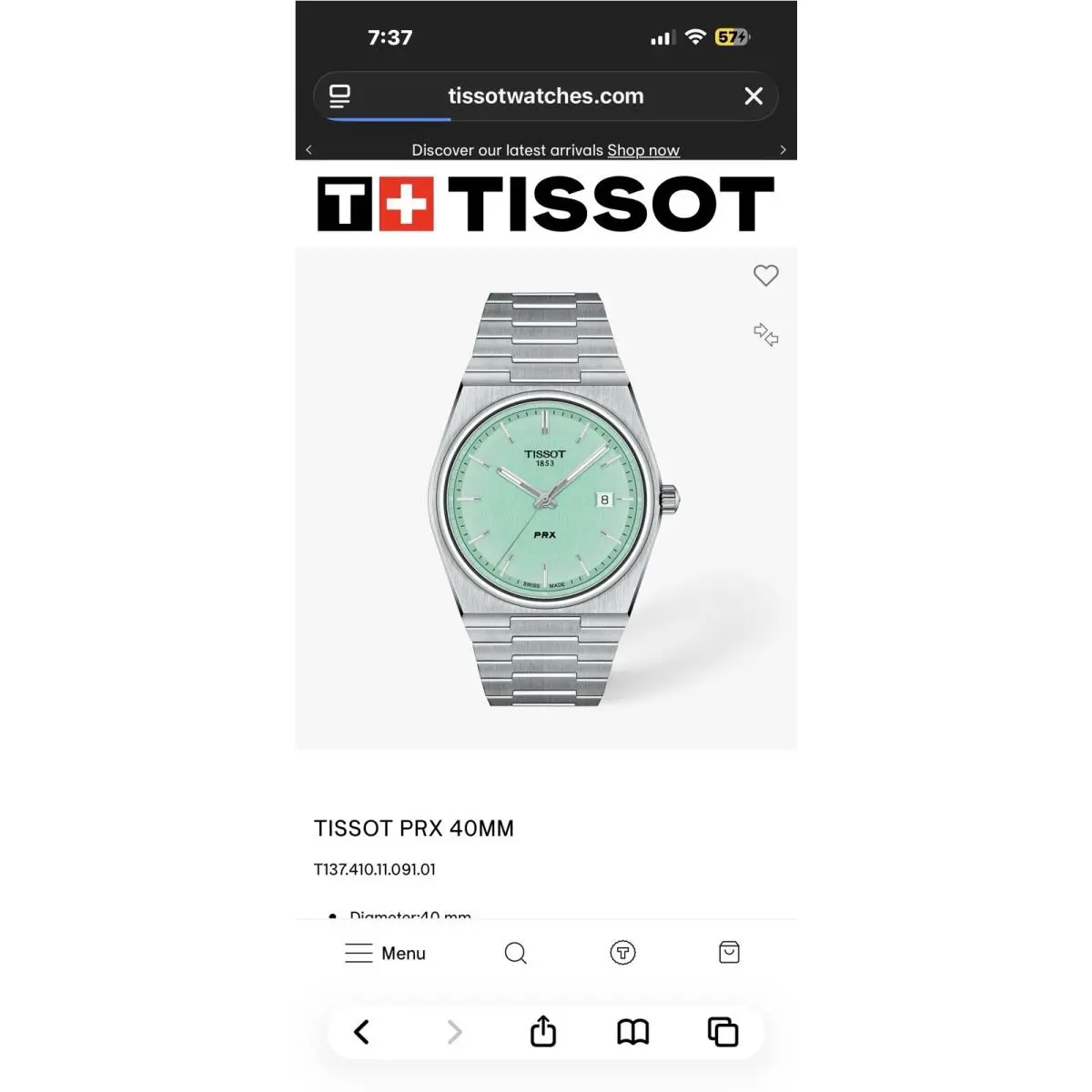 Prx 40MM T137.410.11.091.01 by Tissot