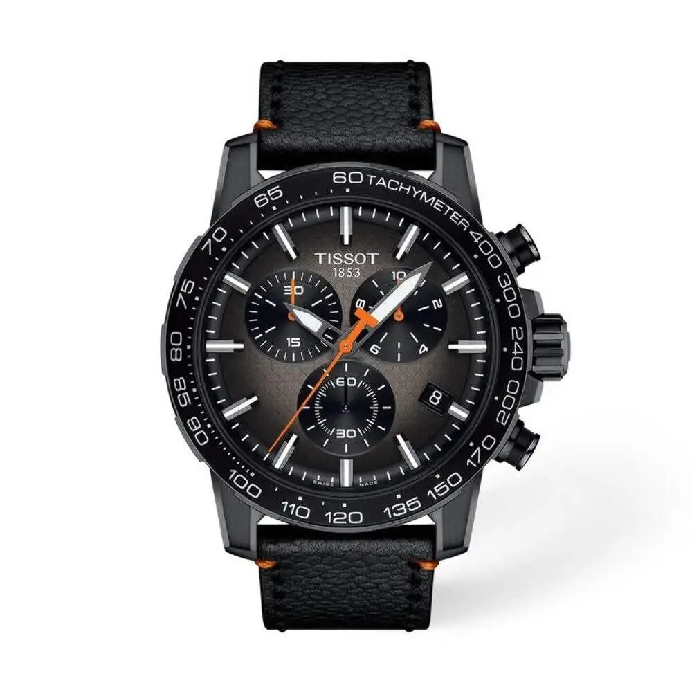 Supersport Chrono Basketball Edition Black Gradient / Black Leather Black Dial W by Tissot