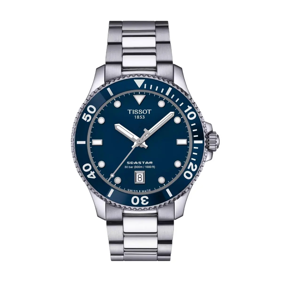 Seastar 1000 Blue / Stainless Steel Blue Dial Wristwatch T1204101104100 by Tissot