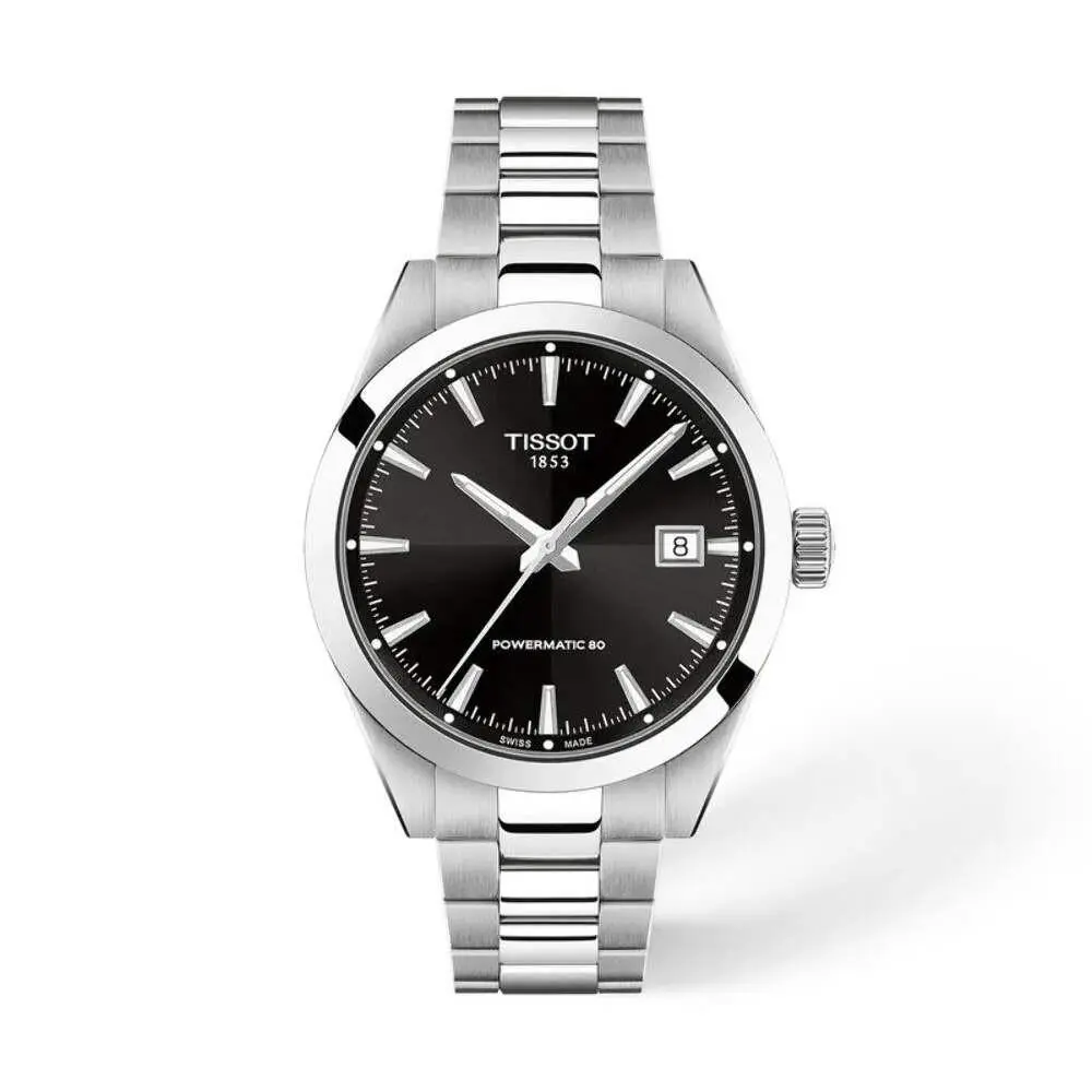 Gentleman Black / Steel Black Dial Wristwatch T1658071105100 by Tissot
