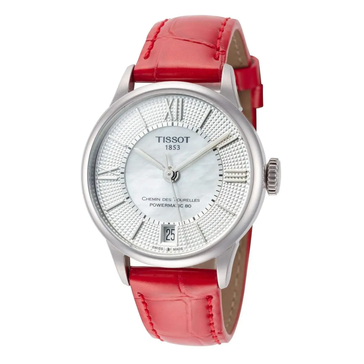 T-classic 32mm / White Mother-of-pearl / Red | White Mother-of-pe T-classic 32mm / White Mother-of-pearl / Red White Mother-of-pearl Dial Wristw by Tissot