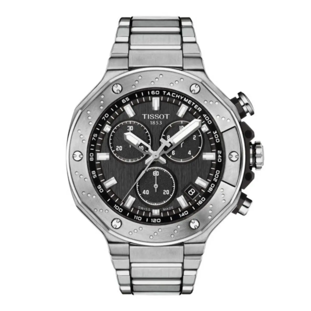 T-race Chronograph Silver-tone Black Dial Wristwatch T1414171105101 by Tissot