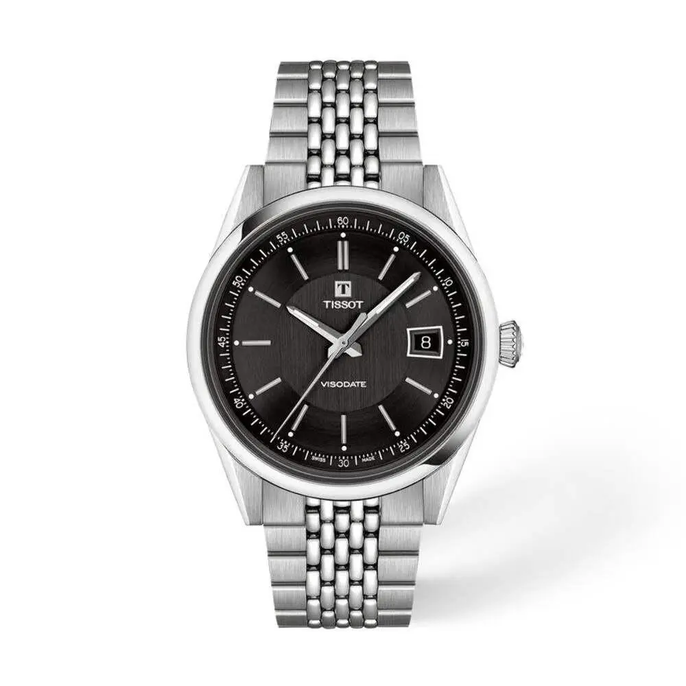Visodate Black / Steel Black Dial Wristwatch T1574071105100 by Tissot