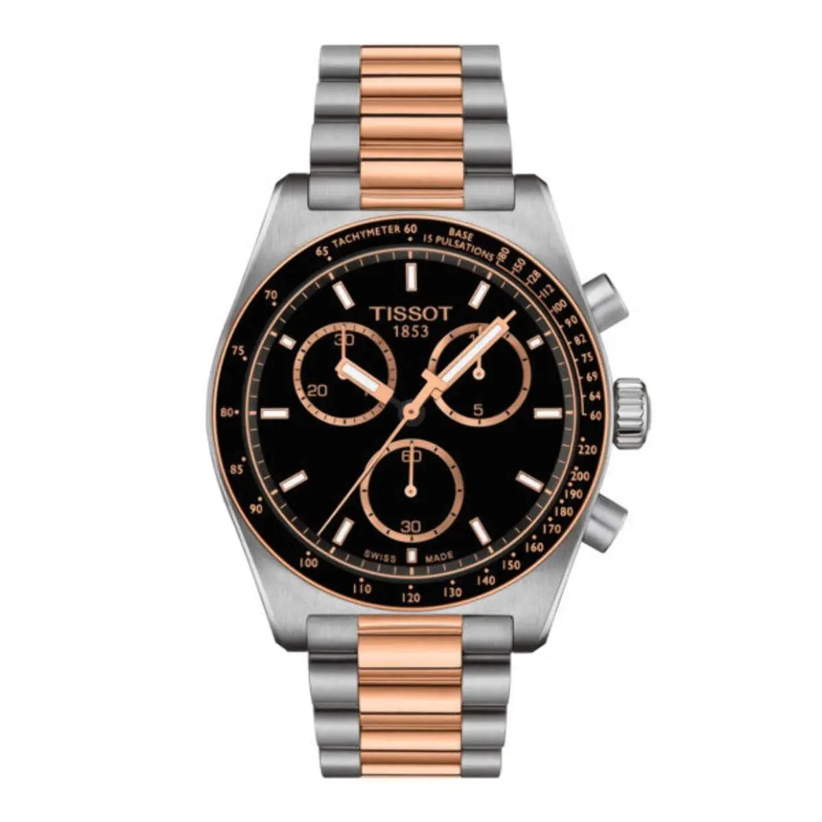 PR516 Quartz Chronograph Silver-tone / Rose Gold Black Dial Wristwatch T14941722 by Tissot